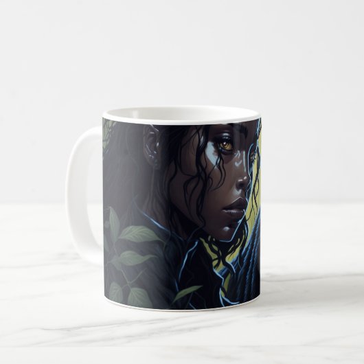 Mug Fille avec panthère noire (Devant gauche)