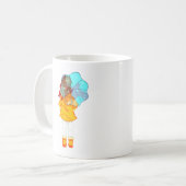 Mug Fille avec parapluie dans le vent Dessin (Devant gauche)