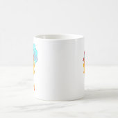 Mug Fille avec parapluie dans le vent Dessin (Centre)