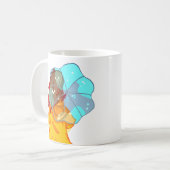 Mug Fille avec parapluie dans le vent Dessin (Devant gauche)