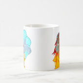 Mug Fille avec parapluie dans le vent Dessin (Centre)