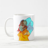 Mug Fille avec parapluie dans le vent Dessin (Gauche)