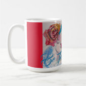 Mug Fille avec Rose Rouge Beret Aquarelle Soyez Vrai P (Gauche)