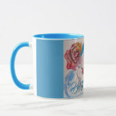 Mug Fille avec Rose Rouge Beret Aquarelle Soyez Vrai P (Gauche)