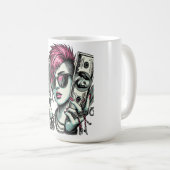 Mug Fille avec style punk (Devant droit)