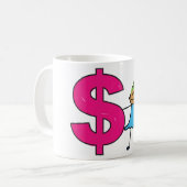 Mug Fille Avec Un Panneau Dollar (Devant gauche)