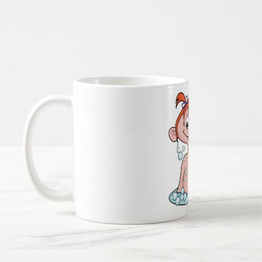 Mug Fille Bath Time Amusant avec canard en caoutchouc  (Gauche)