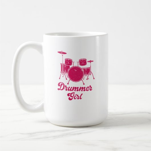 Mug Fille batteur | Drums Drummer Cadeau (Gauche)
