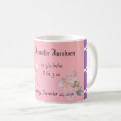 Mug Fille bébé en rose avec fleurs (Devant droit)