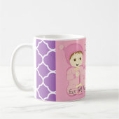 Mug Fille bébé en rose avec fleurs (Gauche)