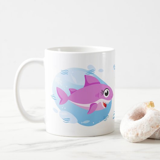 Mug Fille bébé requin - rose (Avec donut)