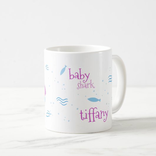 Mug Fille bébé requin - rose (Devant droit)