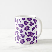 Mug Fille Blanc Royal violet et Lavender Leopard (Devant droit)