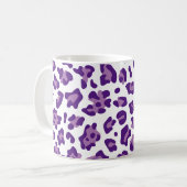 Mug Fille Blanc Royal violet et Lavender Leopard (Devant gauche)
