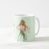 Mug Fille Blonde des Années Soixante-dix Chat Cool (Devant droit)