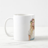 Mug Fille blonde fleurs dans les cheveux (Gauche)