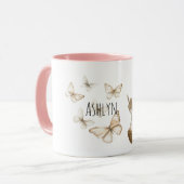 Mug Fille Blonde Œufs de Pâques Papillons (Devant gauche)