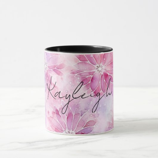 Mug Fille Blush Rose Chic Lavande Florale (Centre)
