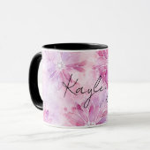 Mug Fille Blush Rose Chic Lavande Florale (Devant gauche)