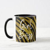 Mug Fille Boss Zebra Stripes & Faux Gold Parties scint (Gauche)