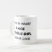 Mug fille catholique, jolie (Devant gauche)