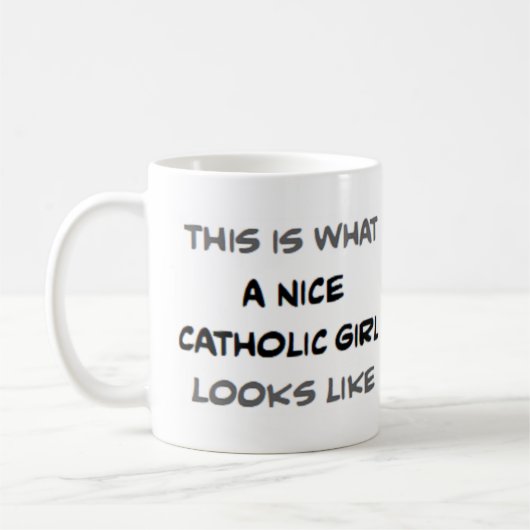 Mug fille catholique, jolie (Gauche)