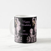 Mug Fille chique de diva de personnaliser - rose (Devant gauche)