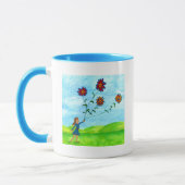 Mug Fille Colorée Avec Des Cerfs-Fleurs (Gauche)