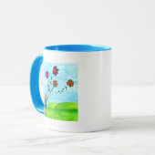 Mug Fille Colorée Avec Des Cerfs-Fleurs (Devant gauche)