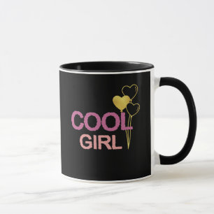 Mug Fille Cool Ballons en Forme de Cœur Rose et Or Chi