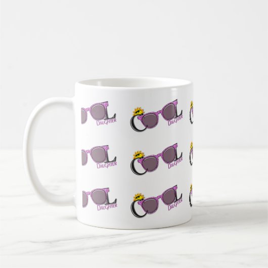 Mug Fille cool - soleil et lunettes de soleil sur blan (Gauche)