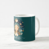 Mug Fille Cosmique Illustration Boho Moon & Daisy Pers (Devant droit)