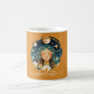 Mug Fille Cosmique Illustration personnalisée Boho Moo