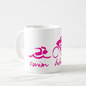 Mug Fille courue par vélo de bain tri (Devant gauche)