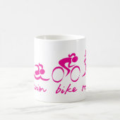 Mug Fille courue par vélo de bain tri (Centre)