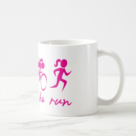 Mug Fille courue par vélo de bain tri (Droite)