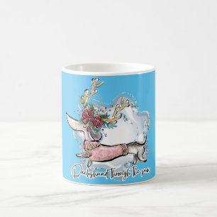 Mug Fille Dachshund À Travers La Neige