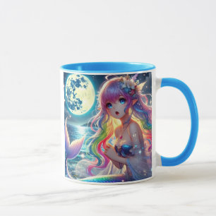 Mug Fille d'anime chantant clair de lune pixie mermaid