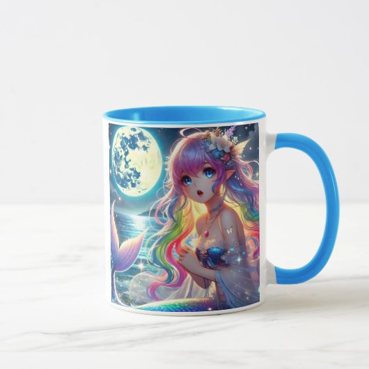 Mug Fille d'anime chantant clair de lune pixie mermaid (Droite)