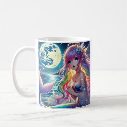 Mug Fille d'anime chantant Pixie au clair de lune Merm (Gauche)
