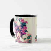 Mug Fille d'anime couronnée de fleurs de lotus (Devant gauche)