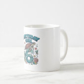 Mug Fille d'anniversaire 6 Tortue de mer Conception de (Devant droit)