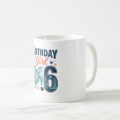 Mug Fille d'anniversaire 6 Tortue de mer Conception ve (Devant droit)