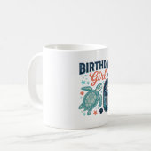 Mug Fille d'anniversaire 6 Tortue de mer Conception ve (Devant gauche)