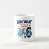 Mug Fille d'anniversaire 6 Tortue de mer Conception ve (Centre)