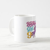 Mug Fille d'anniversaire 9 Licorne Dessin de gravure v (Devant gauche)