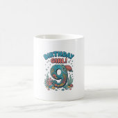 Mug Fille d'anniversaire 9 Tortue de mer Conception ve (Centre)