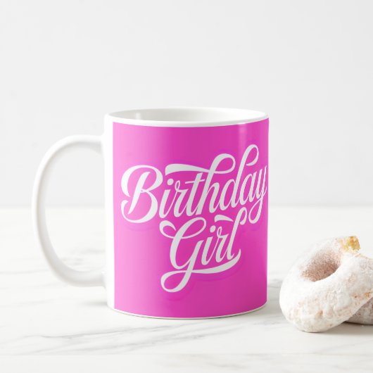 Mug Fille d'anniversaire rose (Avec donut)