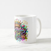 Mug Fille d'anniversaire royale colorée (Devant droit)