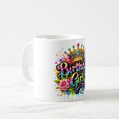 Mug Fille d'anniversaire royale colorée (Devant gauche)